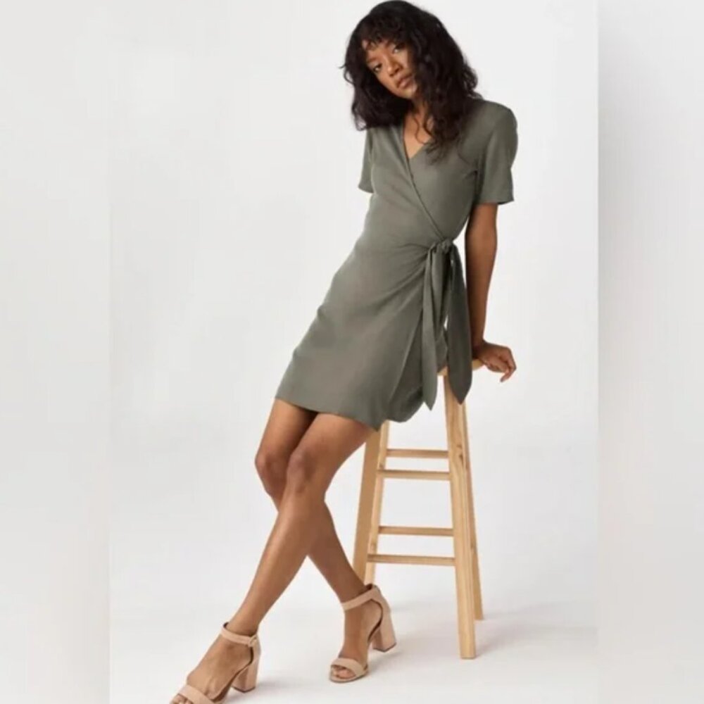 Vetta The Short Wrap Dress | Olive | NWT | XL